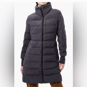 Bernardo Women Stand Collar Puffer Jacket Grey XS